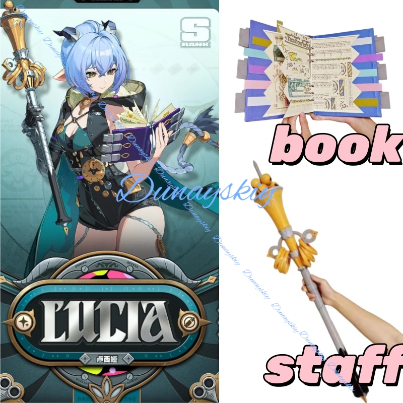 Cosplay Prop Book - อุปกรณ์ประกอบคอสเพลย์ตัวละครลูเซียจากเกม Zenless Zone Zero ไม้เท้าอนิเมะ อุปกรณ์เสริมหนังสือ
