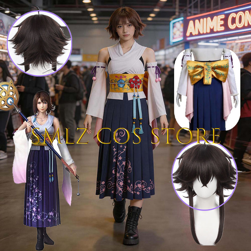 Prop De Cosplay - Smlz FFX ยูน่าคอสเพลย์อะนิเมะ FF10 X เครื่องแต่งกายผู้หญิงคุณ