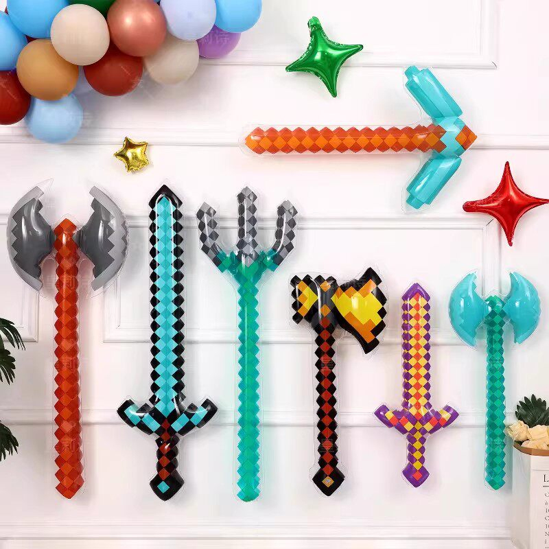 Cosplay Prop Dagger - ของเล่นสไตล์พิกเซล ดาบอัญมณี ดาบทอง ของเล่นเด็ก ฟิกเกอร์แฟนตาซี เกม
