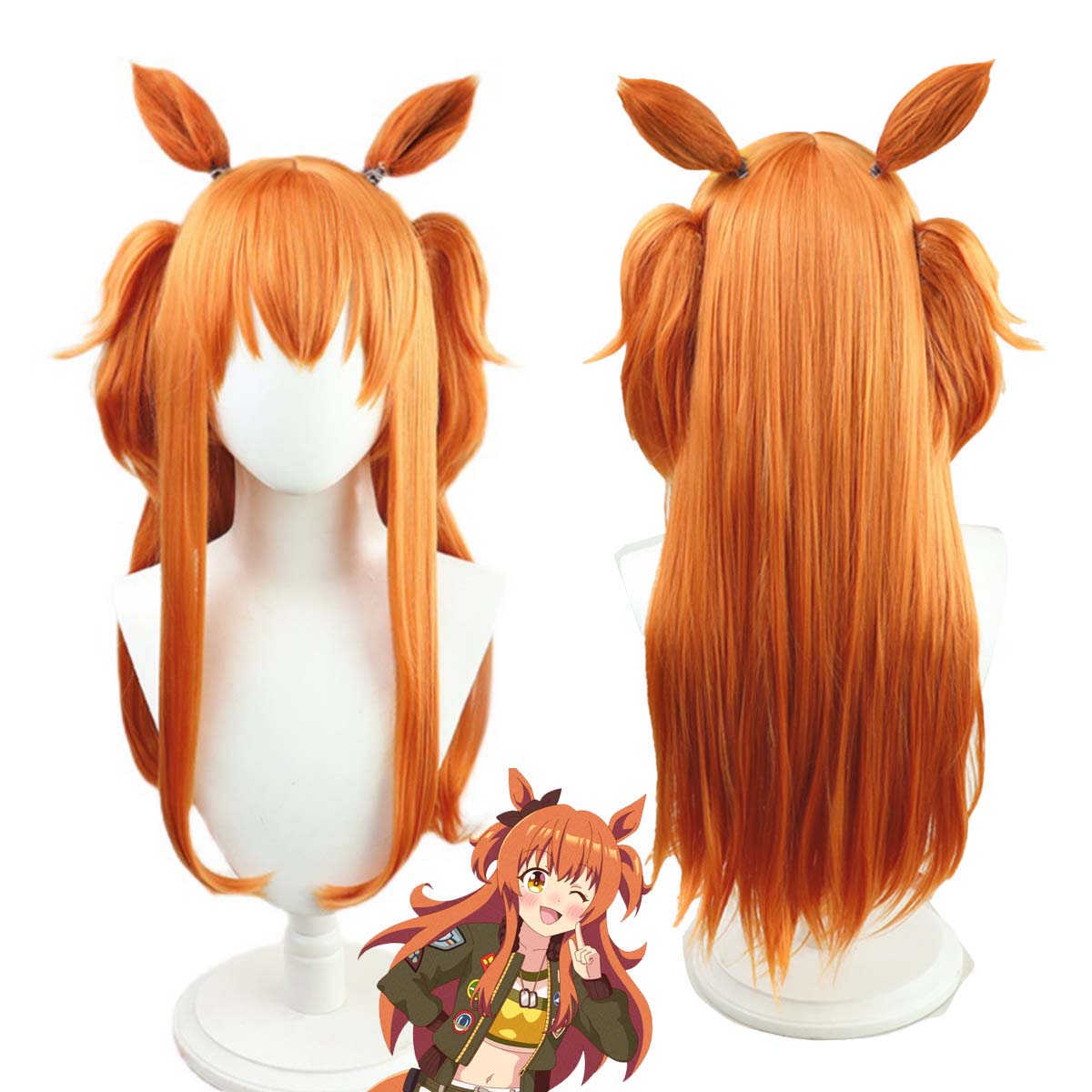 Heat Gun Cosplay - อุมะ มุสุเมะ พริตตี้ ดาร์บี้ มายาโน ท็อปกันคอสเพลย์วิกผมไฟเบอร์ทนความร้อนพร้อมหู