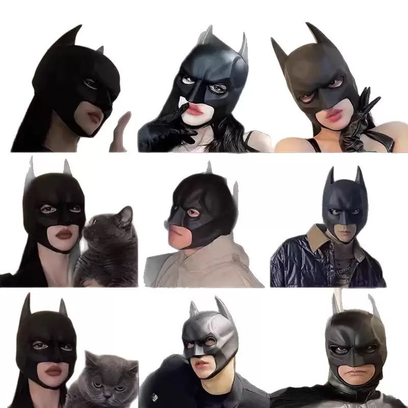 Cosplay Bat Prop - หน้ากากยางลาเท็กซ์สำหรับผู้ชายและผู้หญิง รูปทรงหัวค้างคาว สีดำ บุฟองน้ำ สำหรับงานฮาโลวีน งานคอสเพลย์